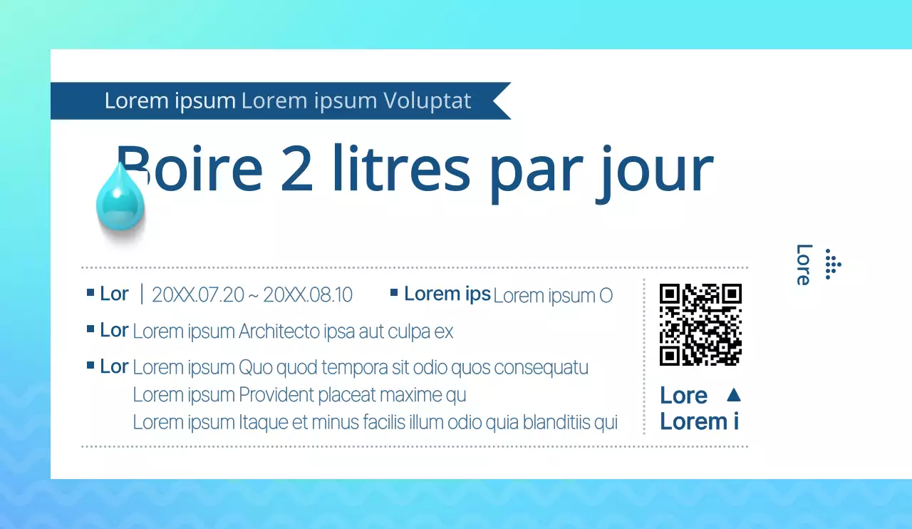Style épuré en bleu clair et bleu marine pour la campagne sur la santé de l'eau potable