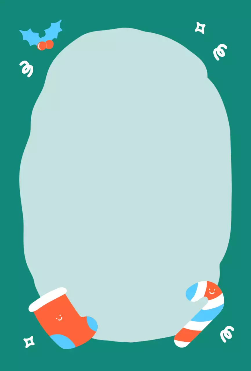 Turquoise Schattige Kerst Sokken Kerst Ansichtkaarten