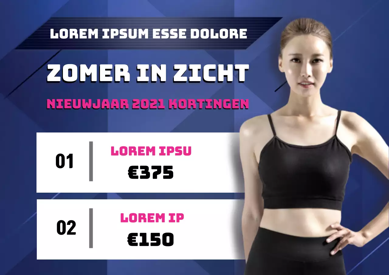 Blauwe foto's markeren om schone fitness te promoten