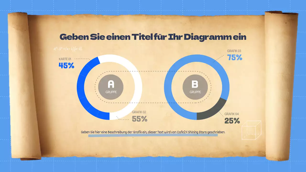Infografiken mit niedlichen blauen Bildungs-Donut-Diagrammen
