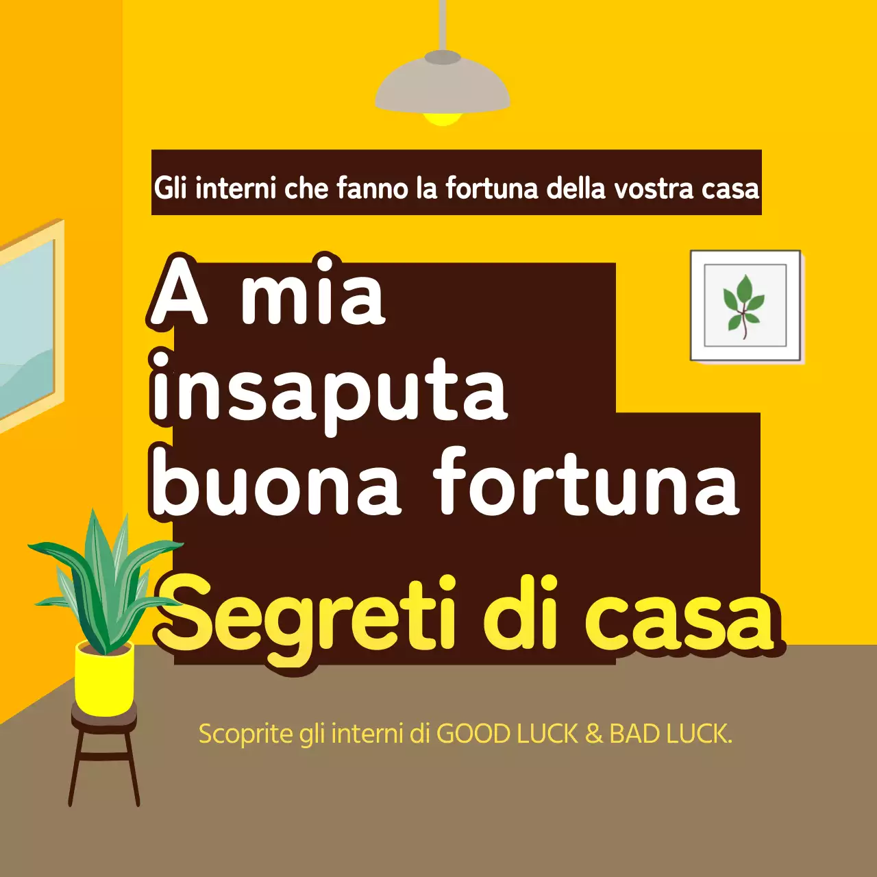 Interni illustrati Feng Shui in giallo e marrone