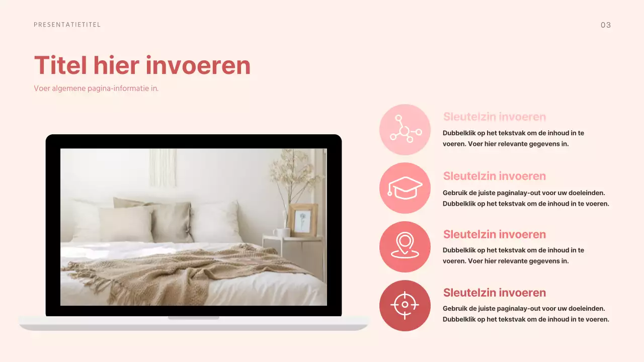 Verschillende lay-outs presenteren in rustgevende rode tinten