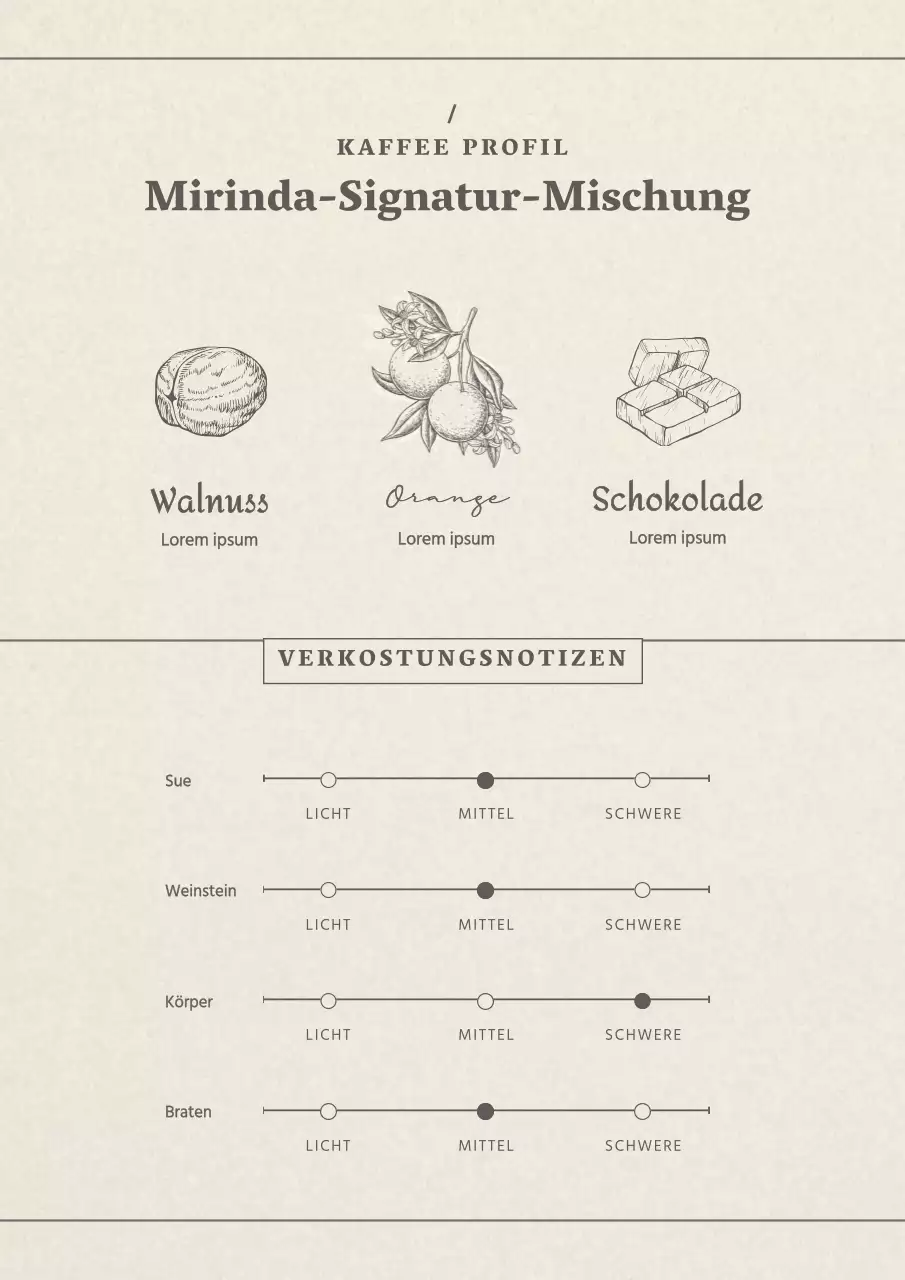 Schlichtes Kaffeehandbuch in Beige