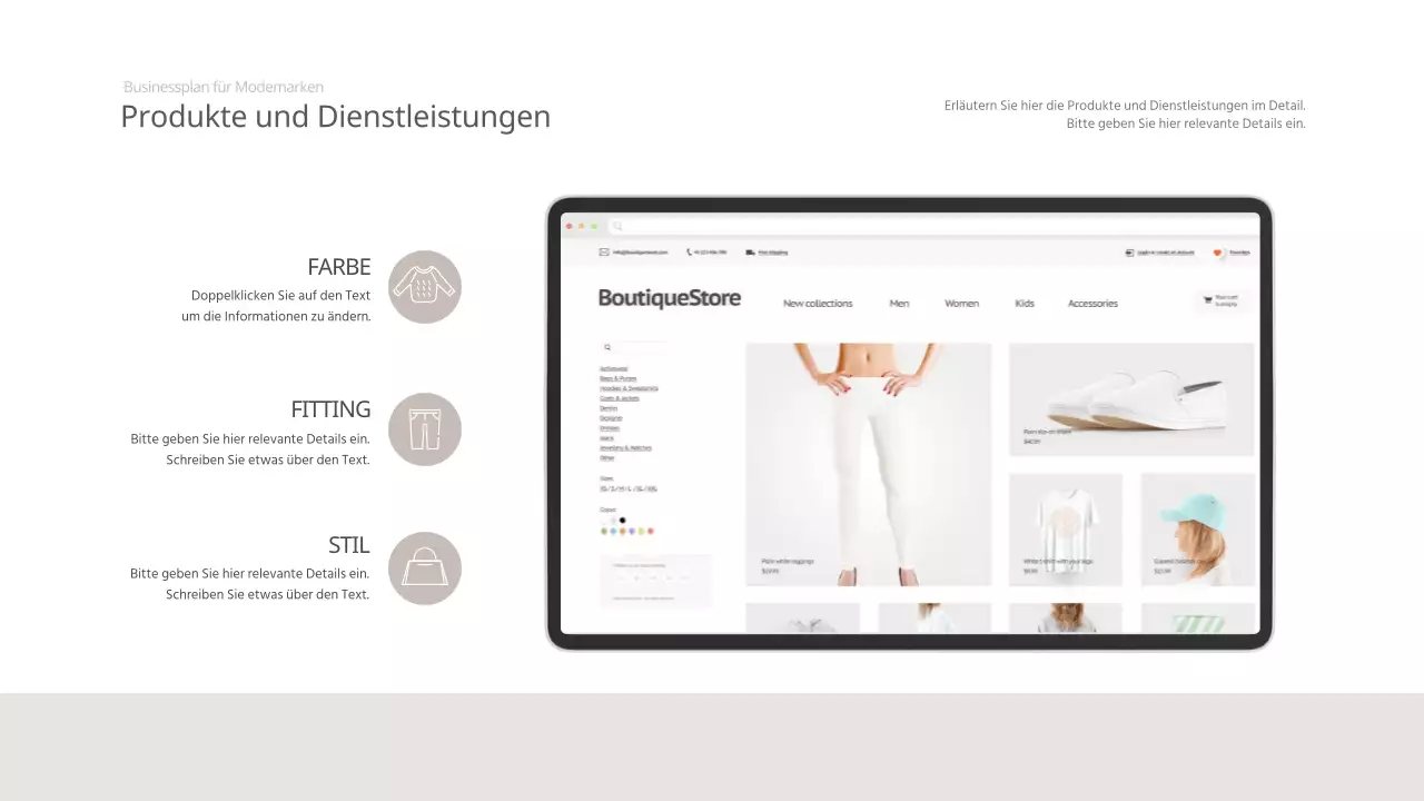 Beige 2039 Fashion Brand Business Plan Women's Clothing Beratung Analyse Vision Business