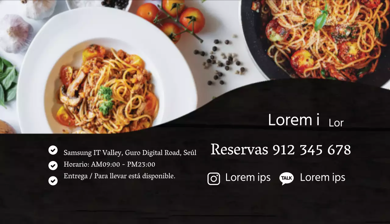 negro foto resaltar negrita restaurante pasta