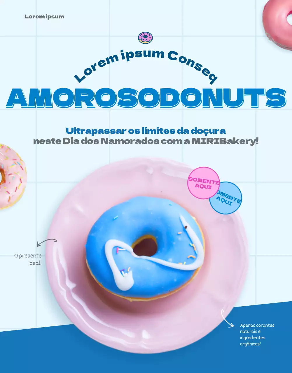 Vender donuts com um conceito azul giro