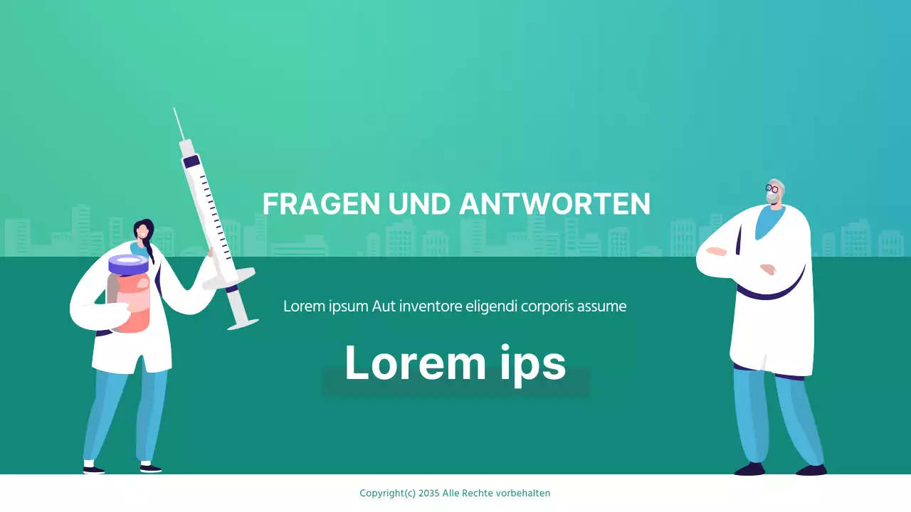 Präsentation in der Krankenpflegeklasse mit grünen Illustrationen