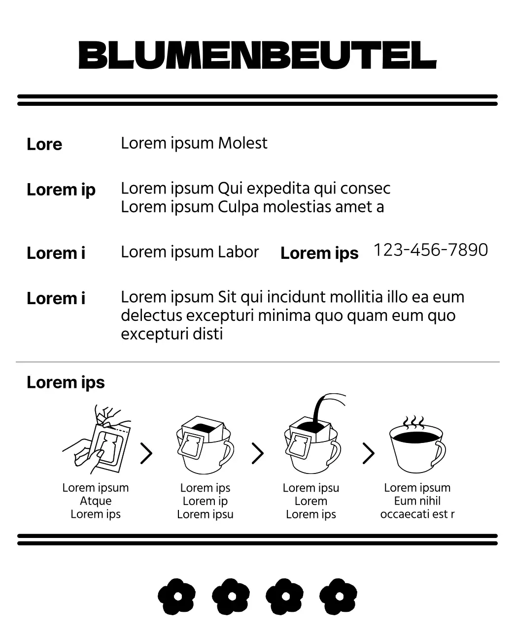 Blumenteebeutel mit floralen Illustrationen