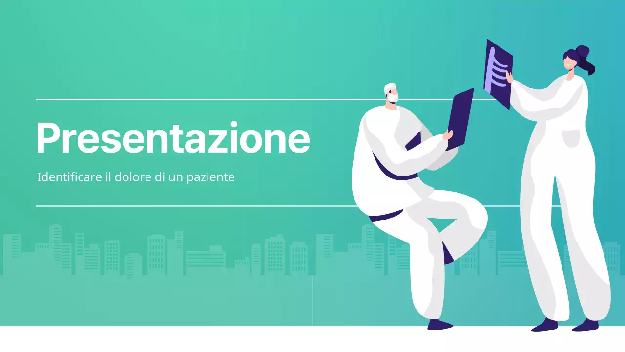 Presentazione della classe di infermieristica che evidenzia le illustrazioni verdi