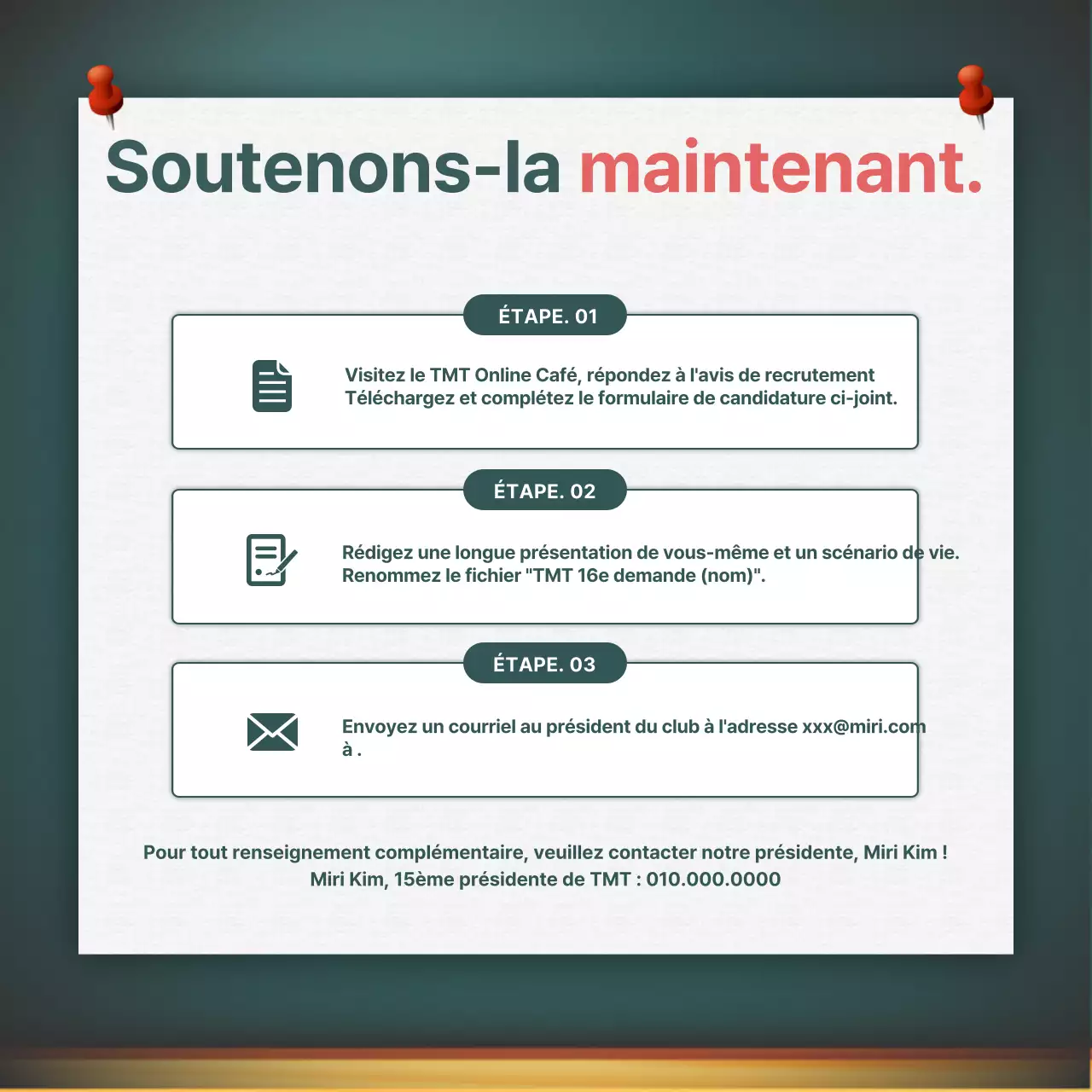 Recrutement d'un club universitaire Carte à craieNews Design