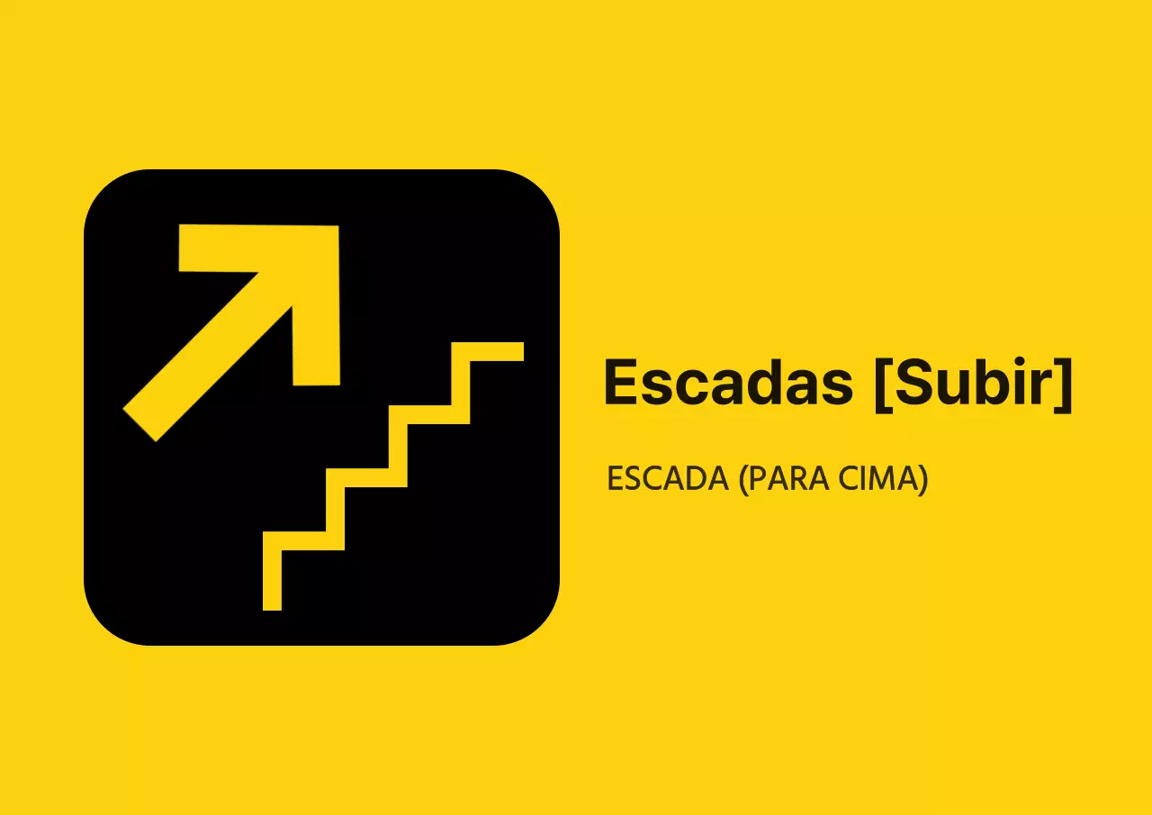 Guia de escadas de estilo simples em amarelo e preto