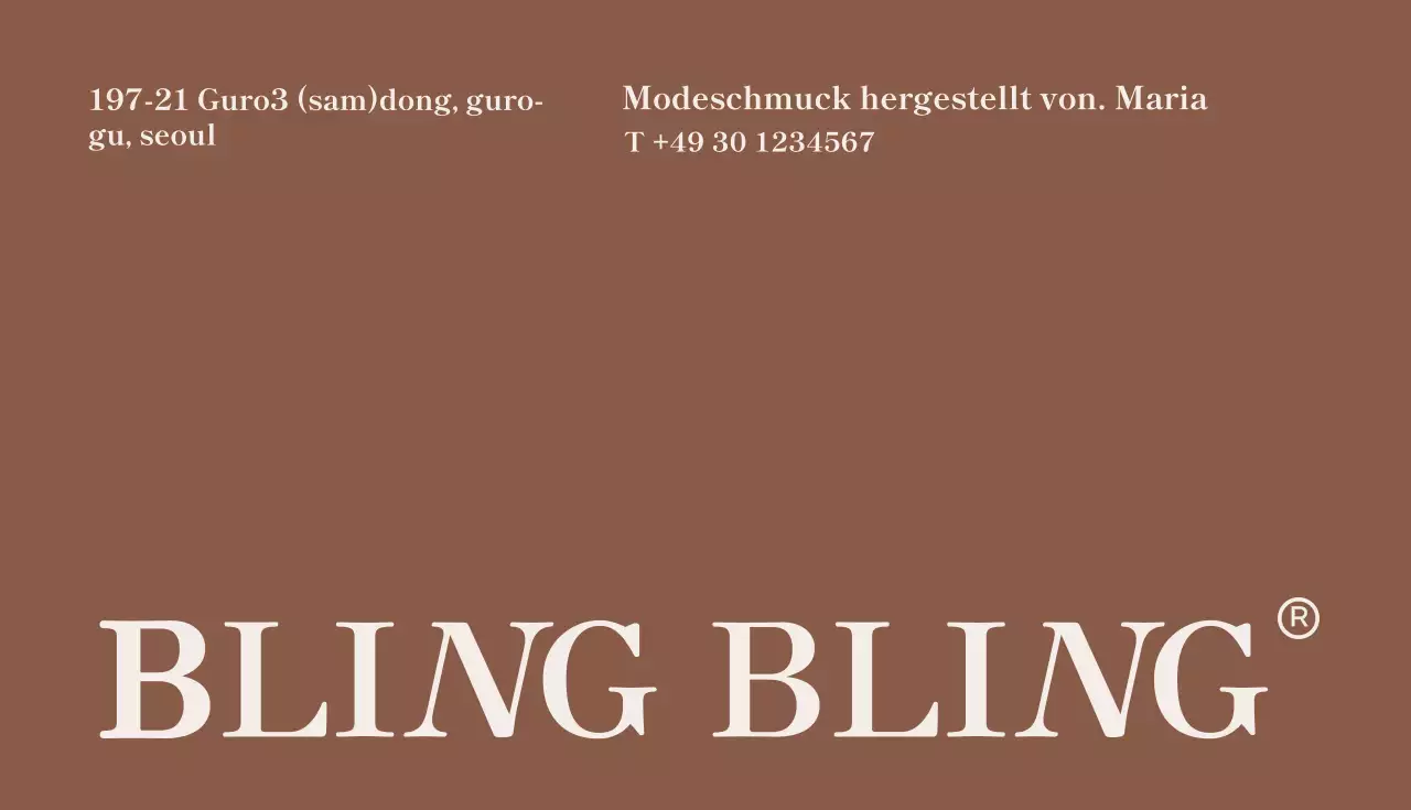 Klassische Visitenkarte eines Juweliers in Beige und Braun