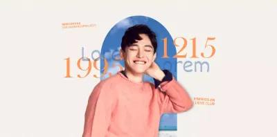 Emotioneel concept in oranje en lichtblauw voor verjaardagsartikelen voor beroemdheden