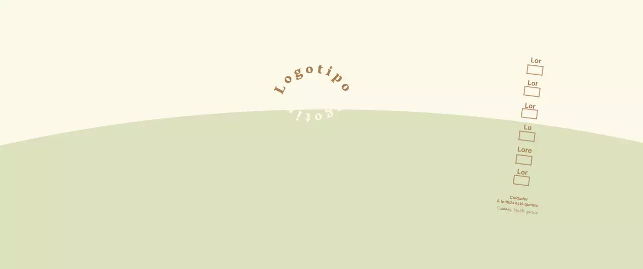 Logótipo de conceito simples em verde claro e amarelo claro para um café