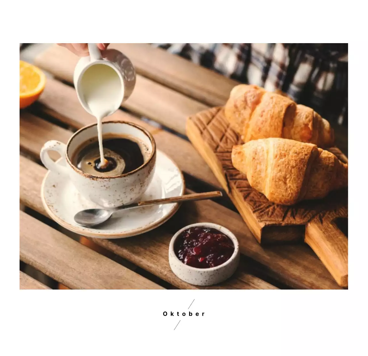 Witte eenvoudige koffie foto bureaukalender voor cafe