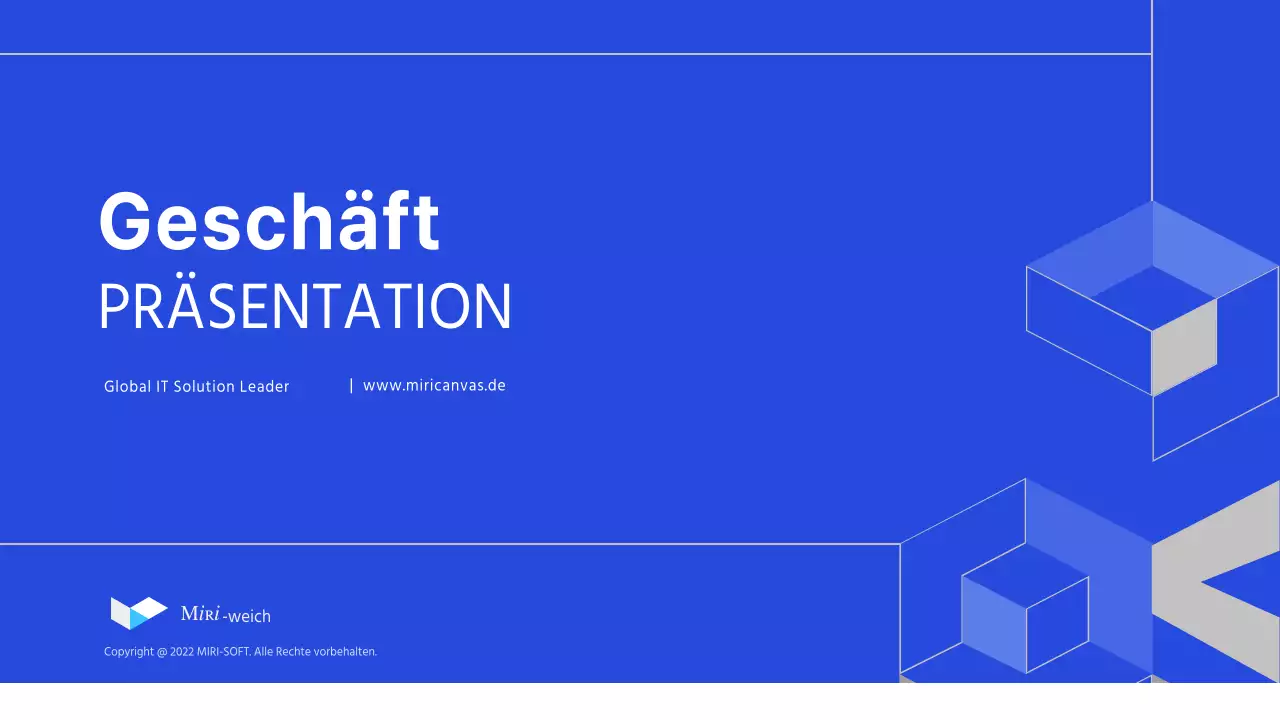 Firmenprofil eines IT-Unternehmens in Blau (Präsentation)