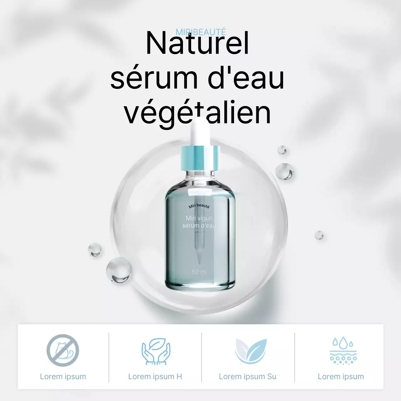 Blanc, bleu clair, luxueux, cosmétique végétalienne, flux Instagram