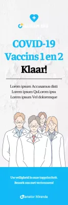 Coronavirus vaccinatie x-banner met witte illustratie