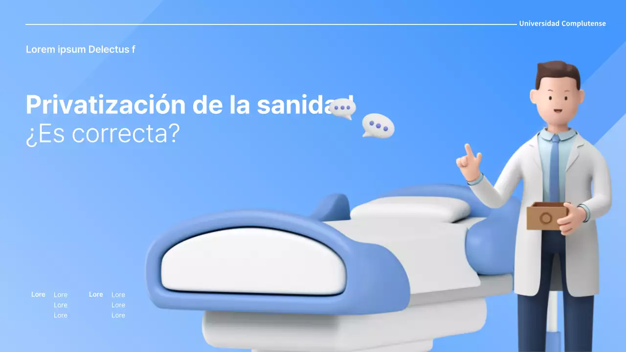 Presentación Blue Simple para el debate sobre la privatización de la sanidad