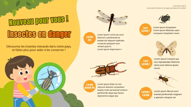Infographie sur les insectes menacés de Yellow Yellow