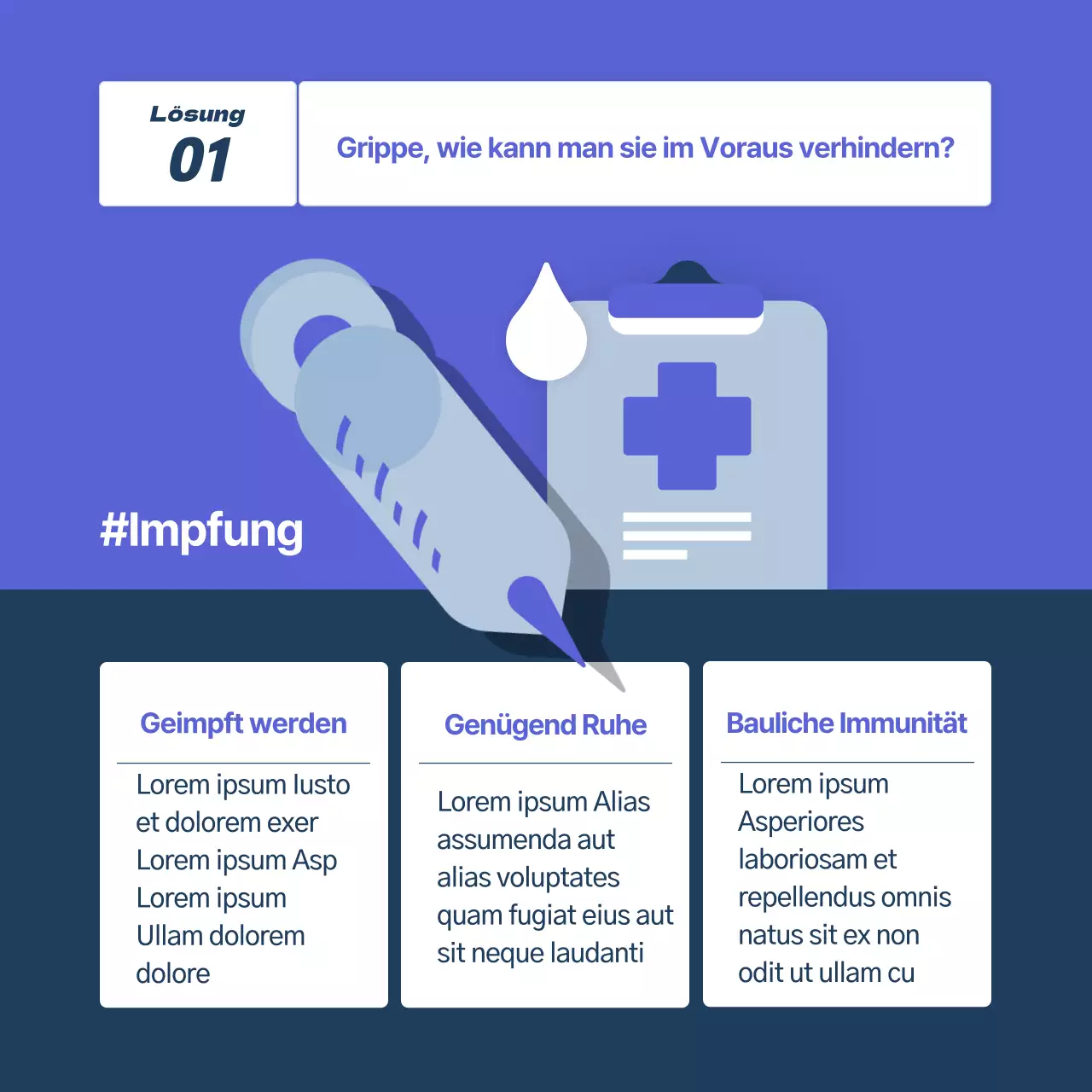 Blaue, freundliche und saubere Grippepräventionskampagne (CardNews)