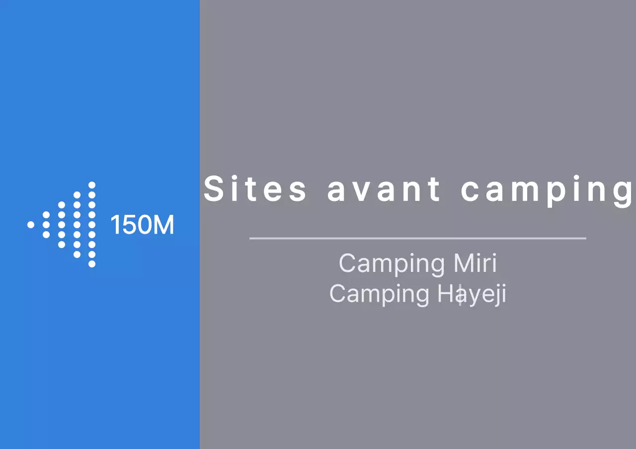 Flèche d'orientation bleue et grise pour les campings