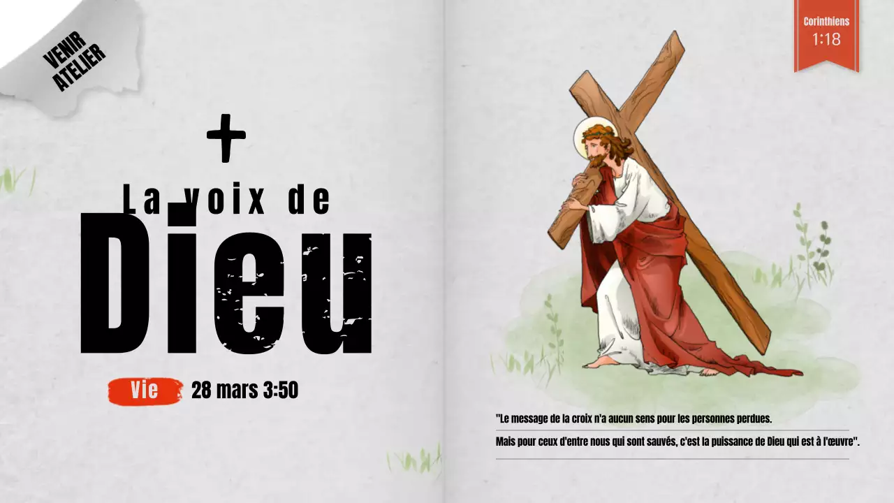 Miniature religieuse YouTube pour la Semaine de la Passion sur fond gris Concept de livre biblique