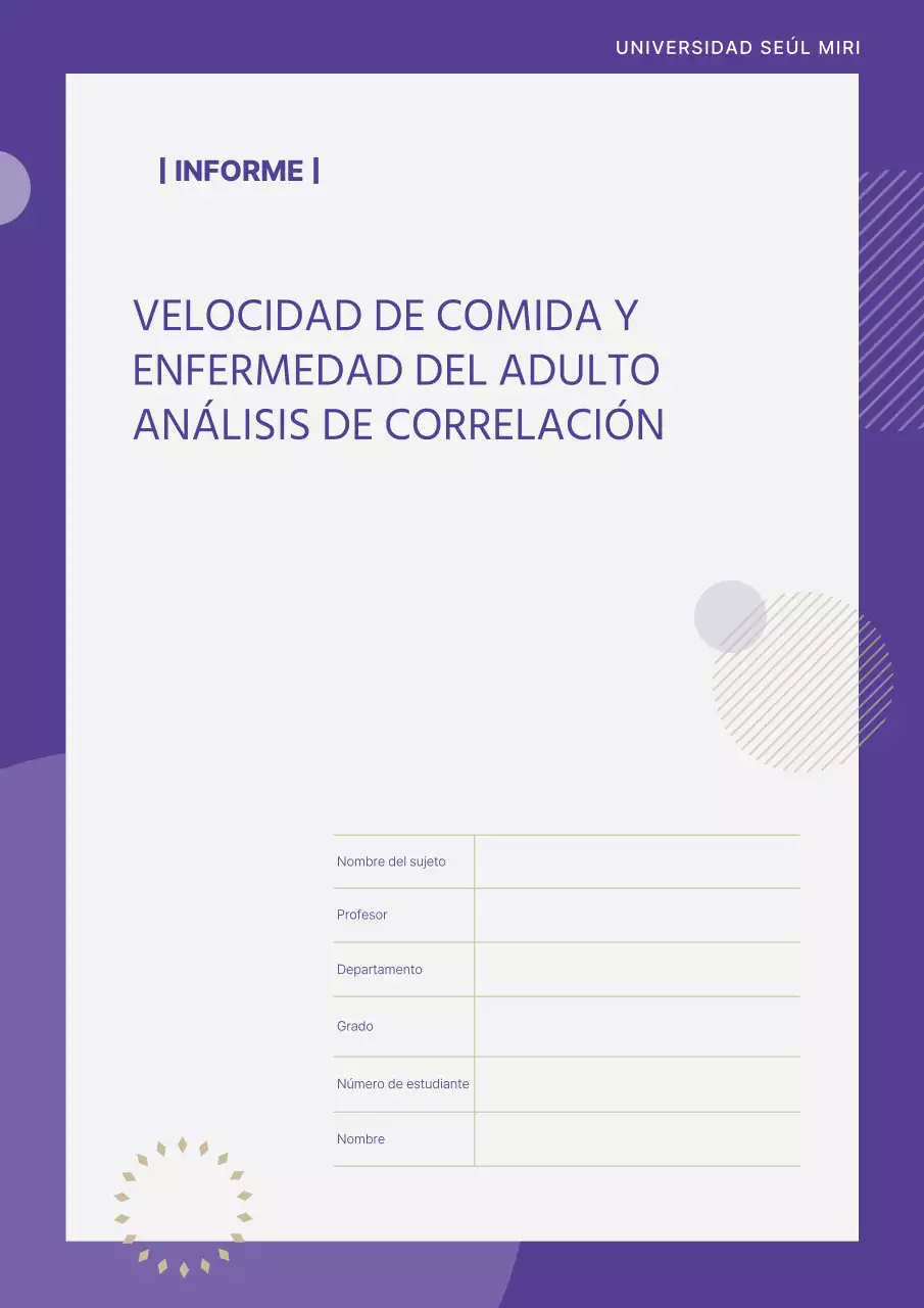 Portada de informe sencilla de color morado