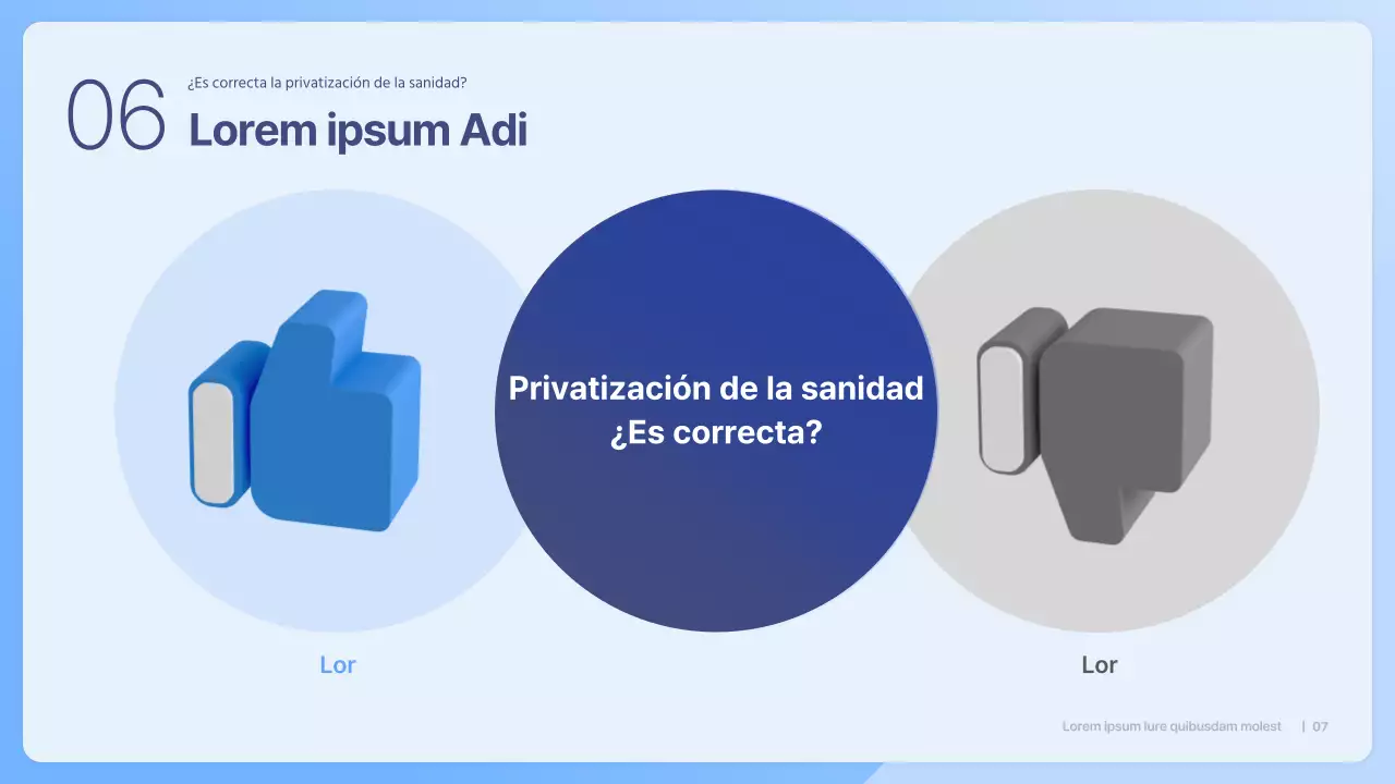 Presentación Blue Simple para el debate sobre la privatización de la sanidad