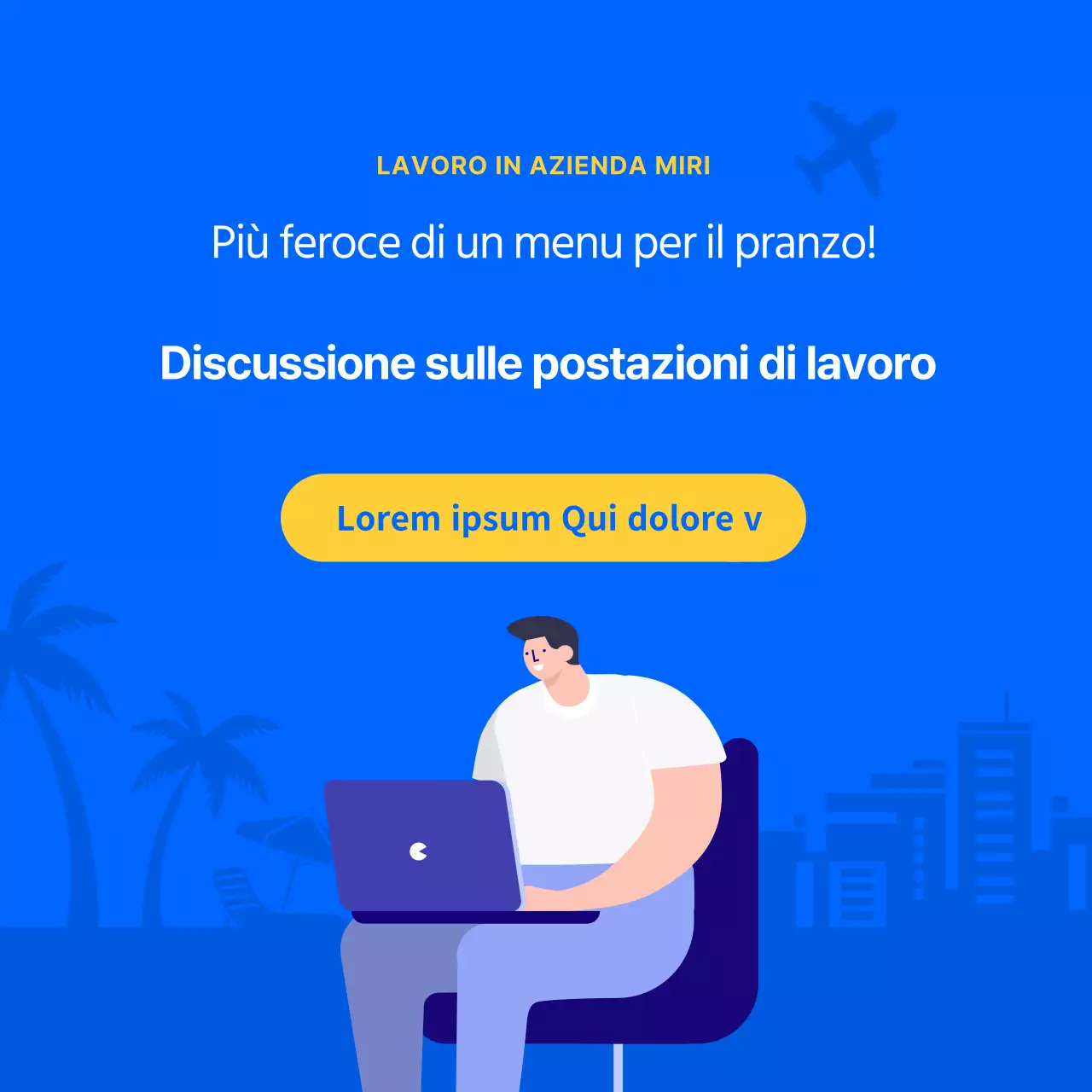 Dibattito sul posto di lavoro blu pulito cardnews design