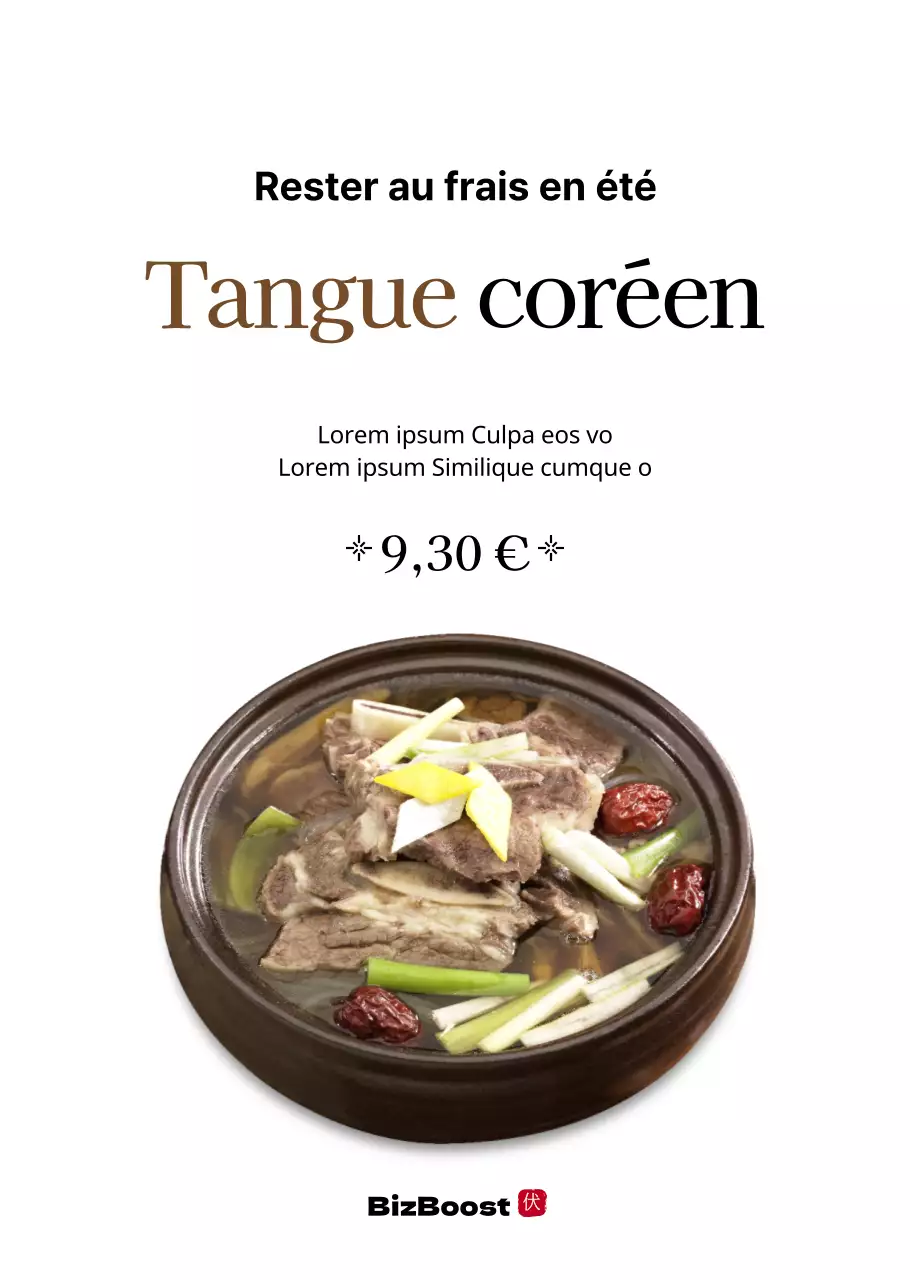 Galbi Tang coréen à la mode simple de Brown
