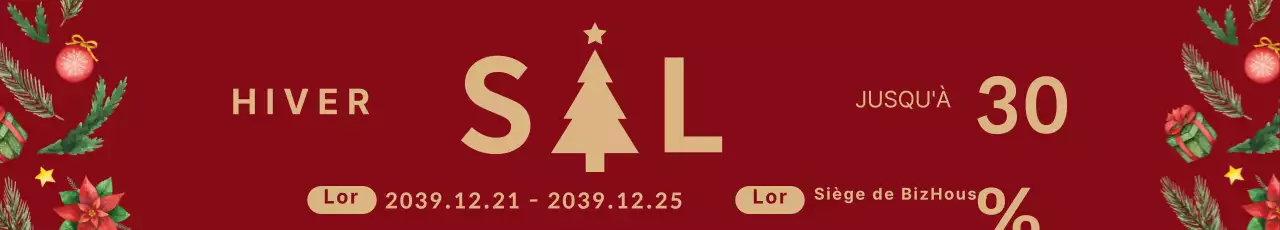 Bannière rouge de vente de Noël