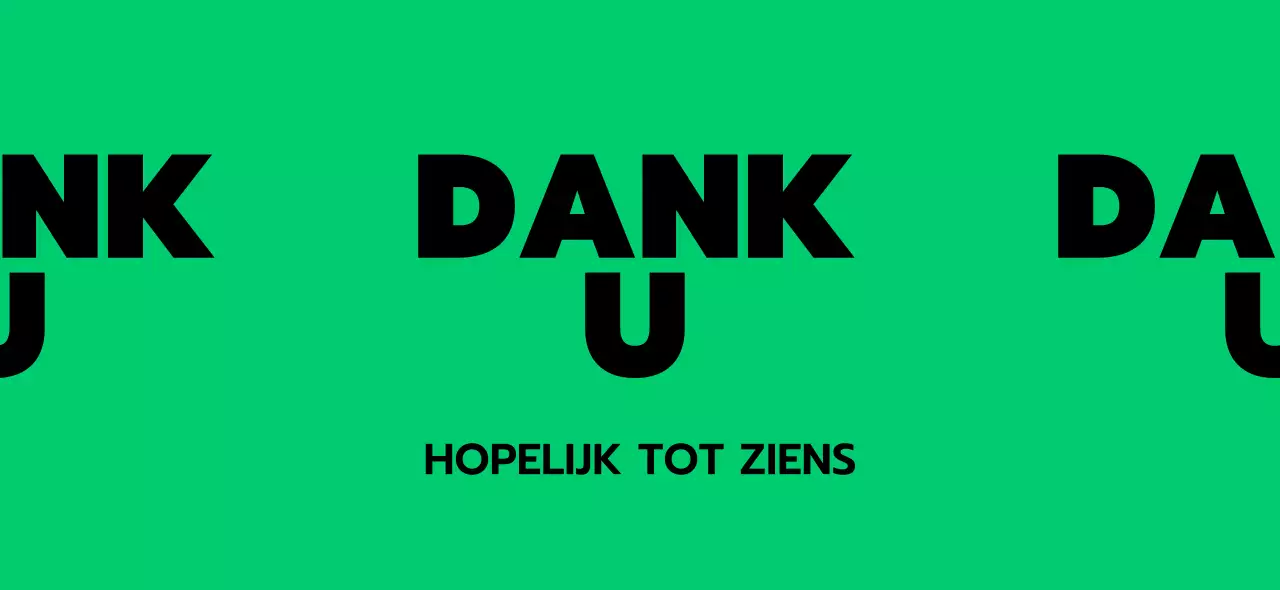 Eenvoudig ontwerp met groene bedankingstekst