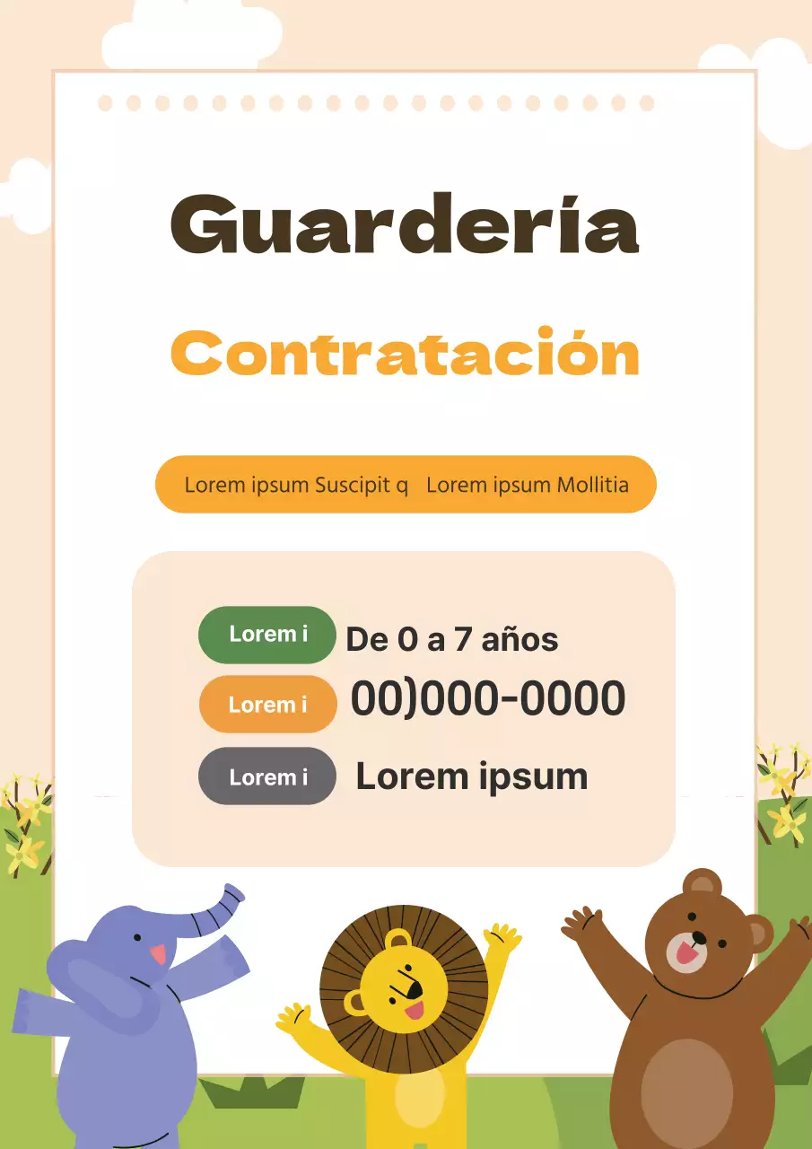 Amarillo ilustración lindo jardín de infantes promoción de la contratación