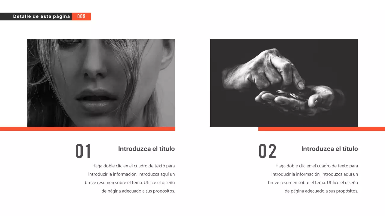 Presentaciones en blanco y negro