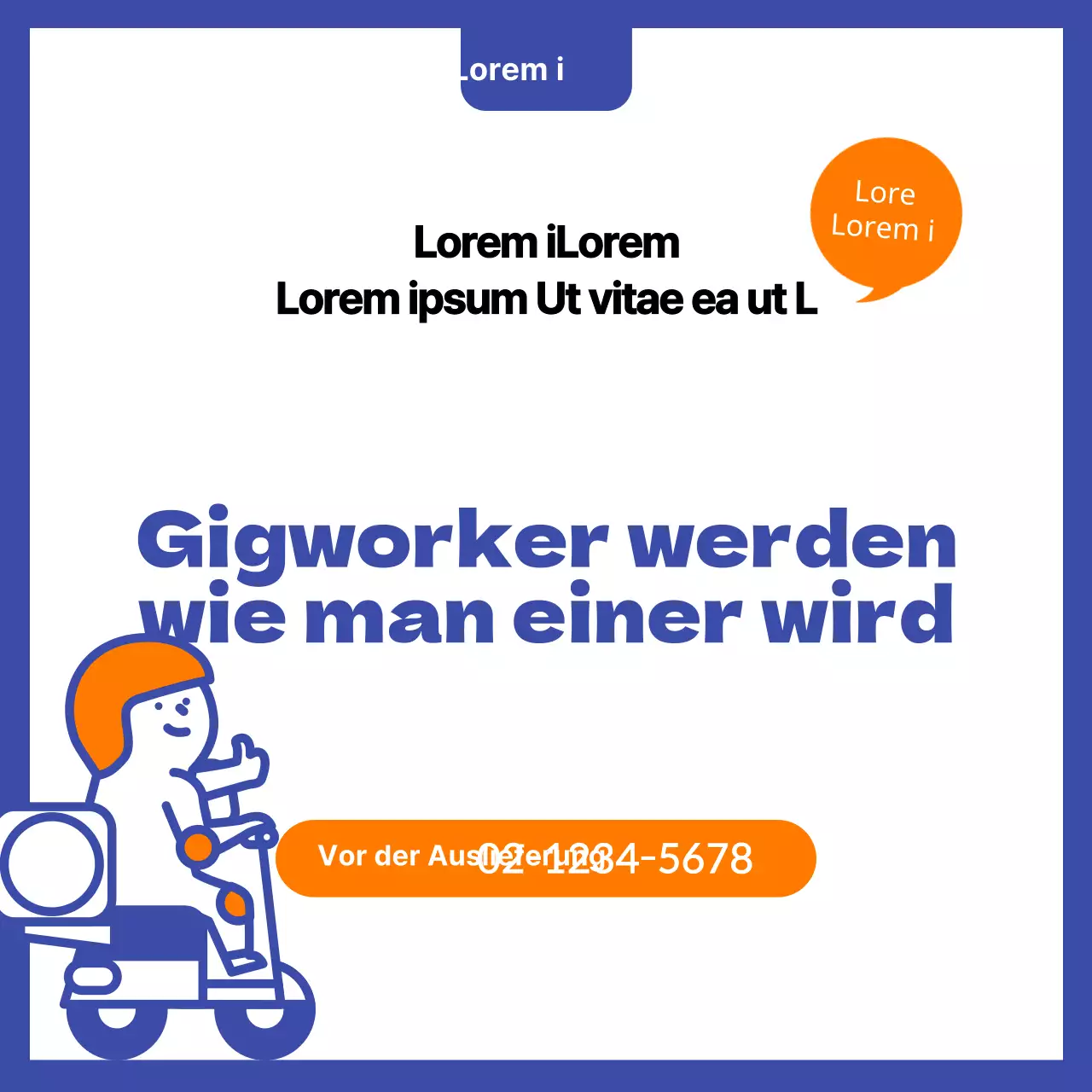 blau orange niedlich illustration geekworker cardnews