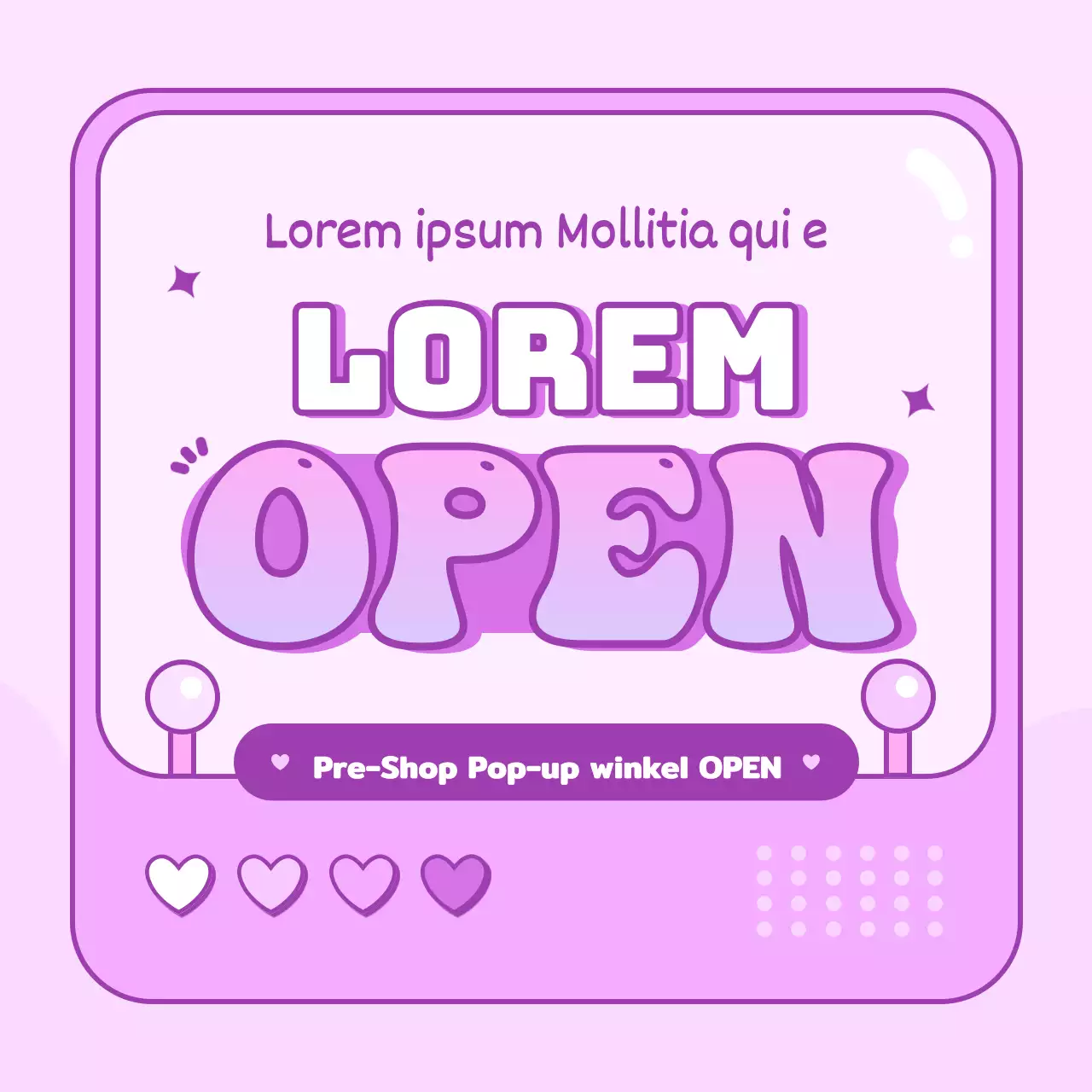 Een pop-up winkel met een schattig paars arcade machine concept