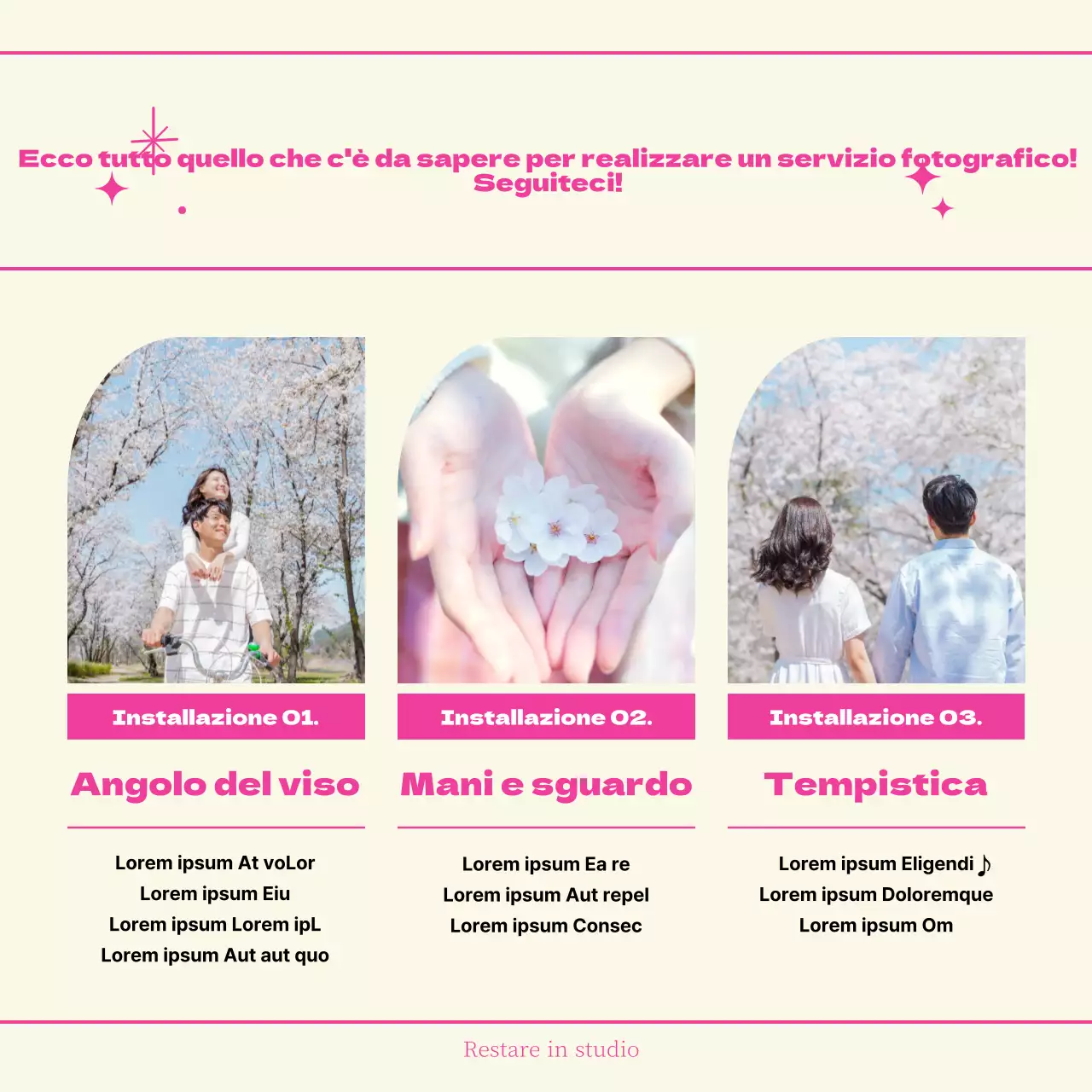 Come posare per un'allegra coppia di ciliegi in fiore con scritte rosa