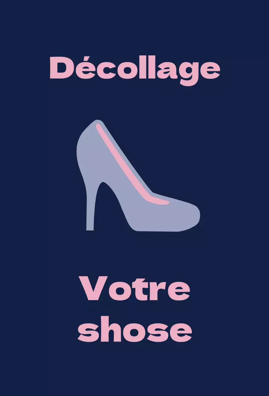 Chaussures de ballet sur fond bleu marine avec un panneau demandant d'enlever ses chaussures.