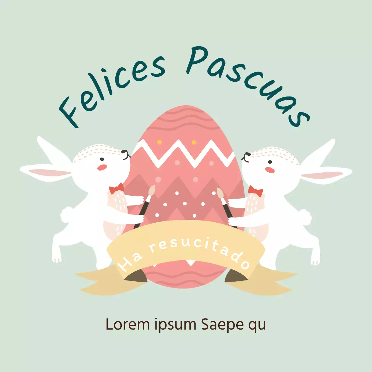 Ilustración verde lindas etiquetas de Pascua de la iglesia