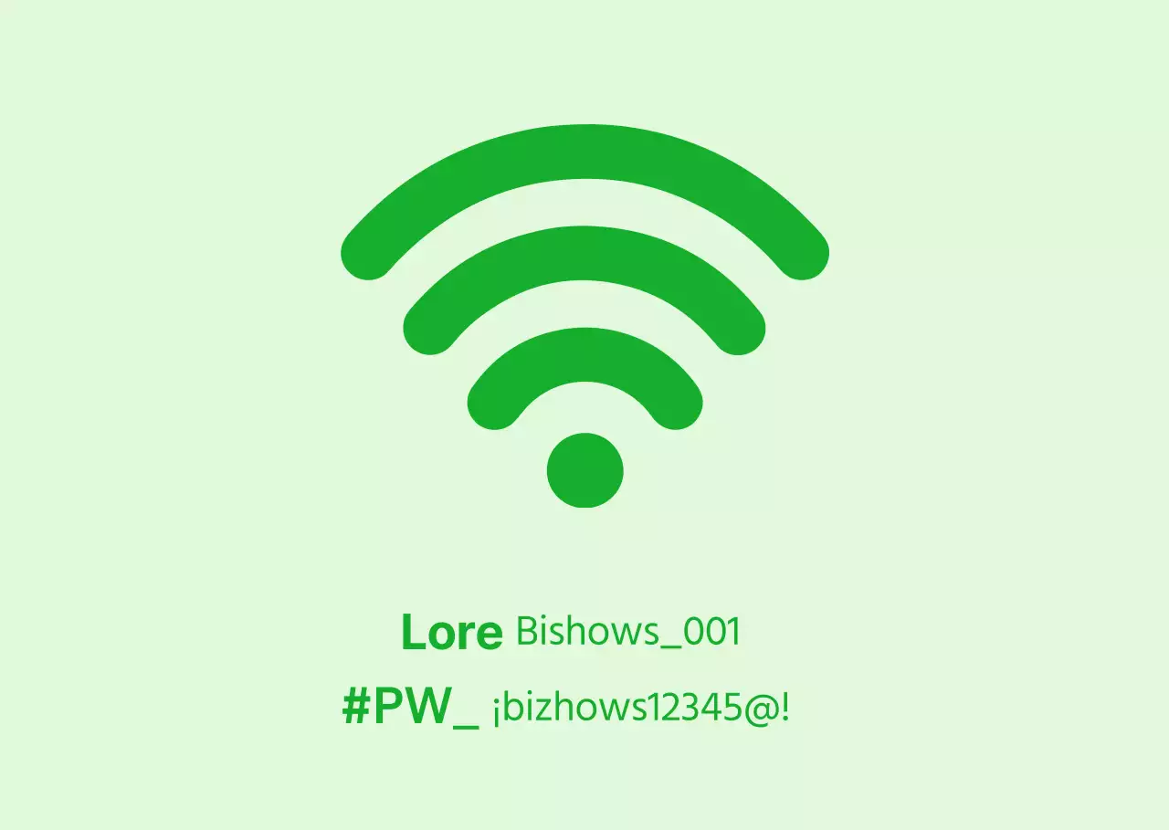 Concepto sencillo Información Wi-Fi en chartreuse y verde