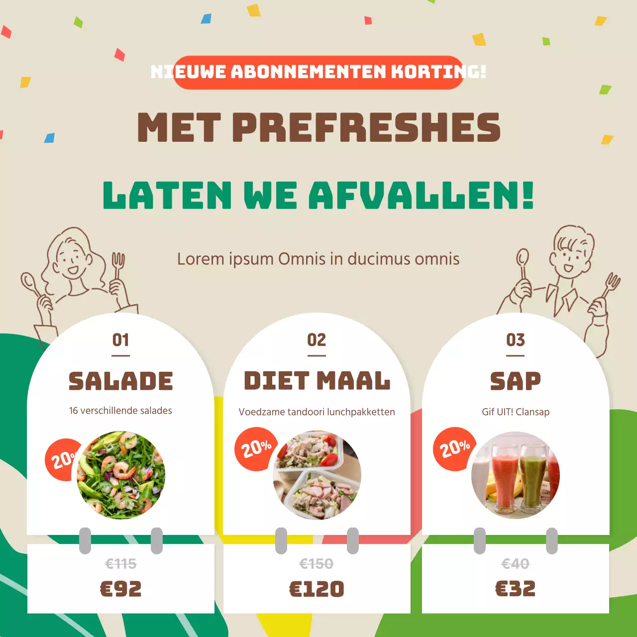 Green and Brown Diet Salad Lunch Box Abonnement Deals