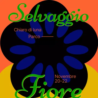 Festa dei fiori selvatici neri e arancioni