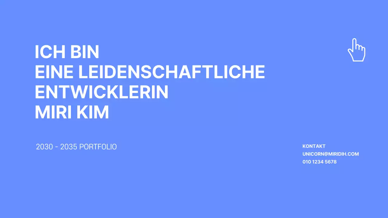 Entwicklerportfolio in blau