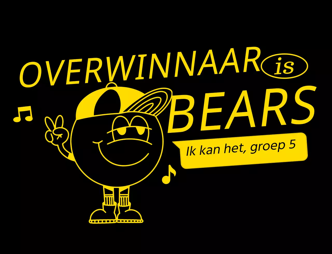 Hippe lijn illustratie rugnummer concept schoolgroep t-shirt in geel