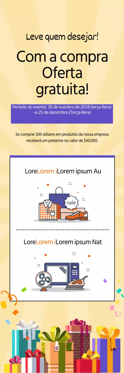 Vale-presente para compra de produtos