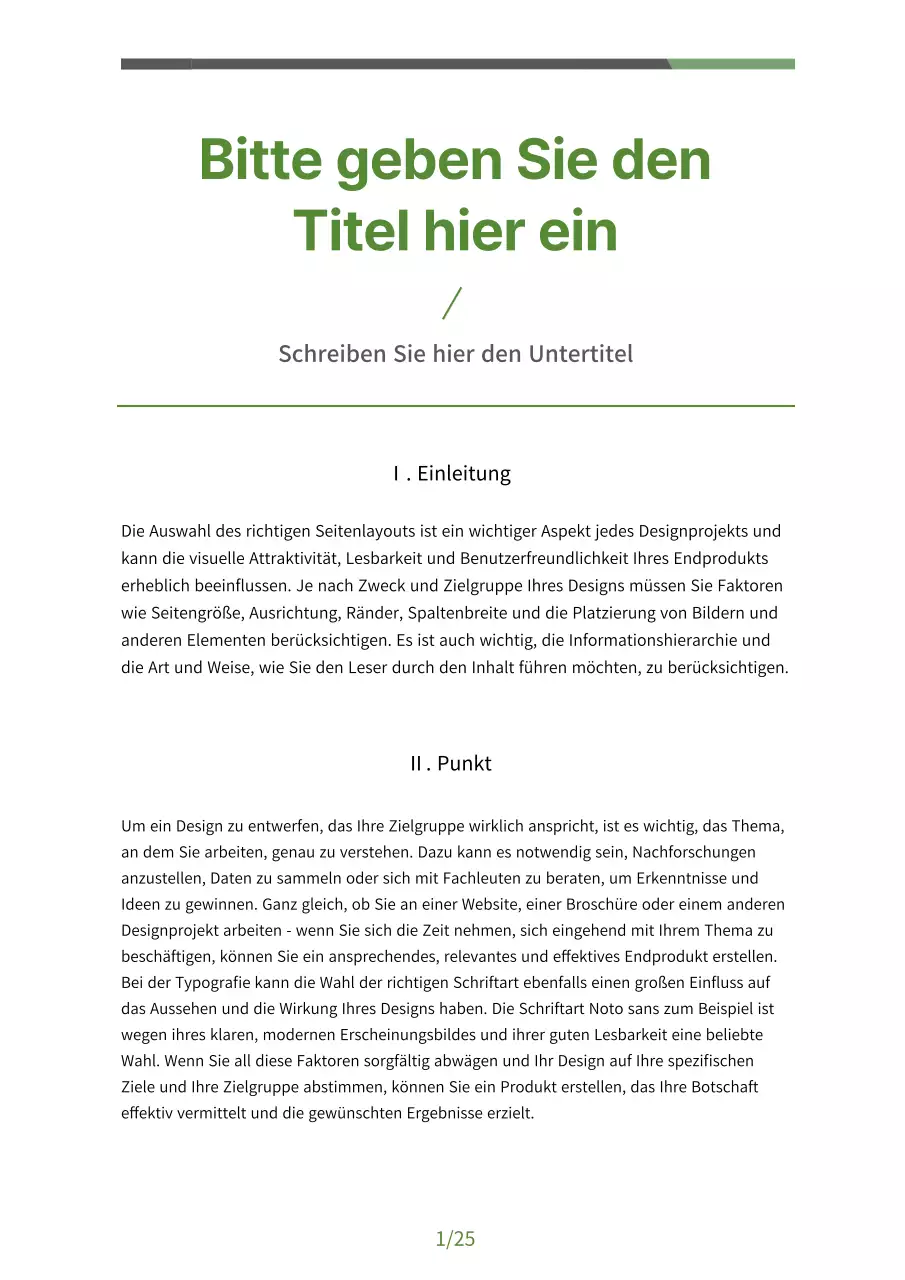 Grüner und lindgrüner Analysebericht