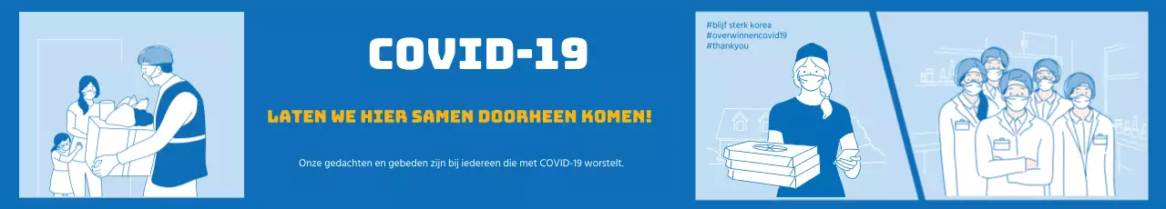 Blauwe illustratie schoon corona cheer vaccin