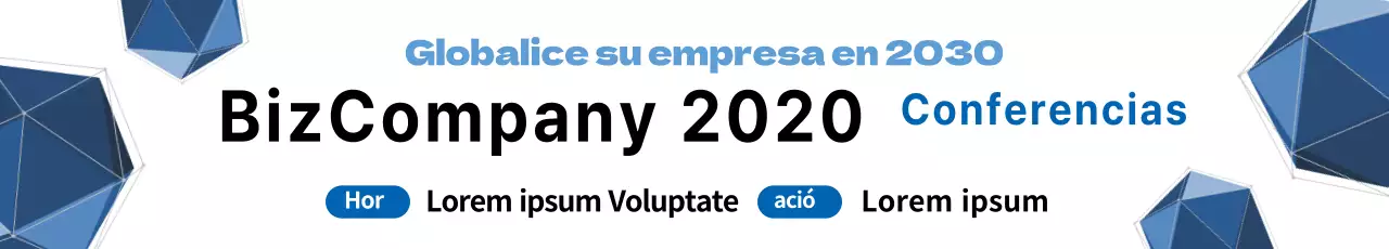 Ilustración azul geometría empresa conferencia promoción