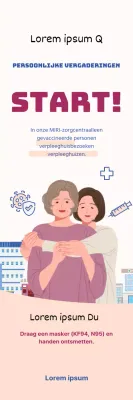 Eenvoudige blauw en rood geïllustreerde face-to-face instructies